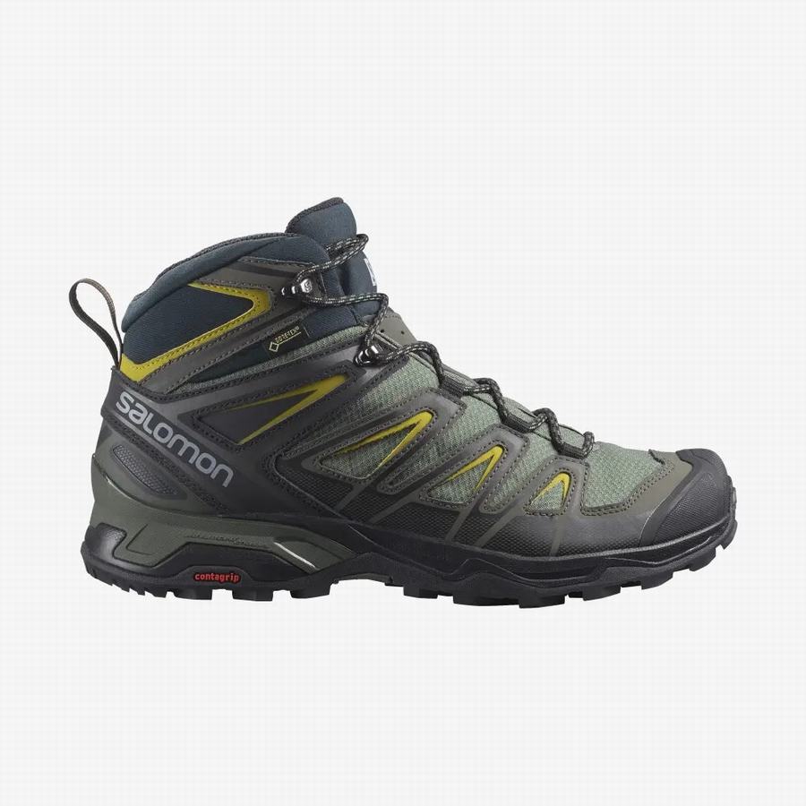 Salomon X Ultra 3 Wide Mid Gore-tex Vandrestøvler Herre Olivengrøn [PTJ2520GO]